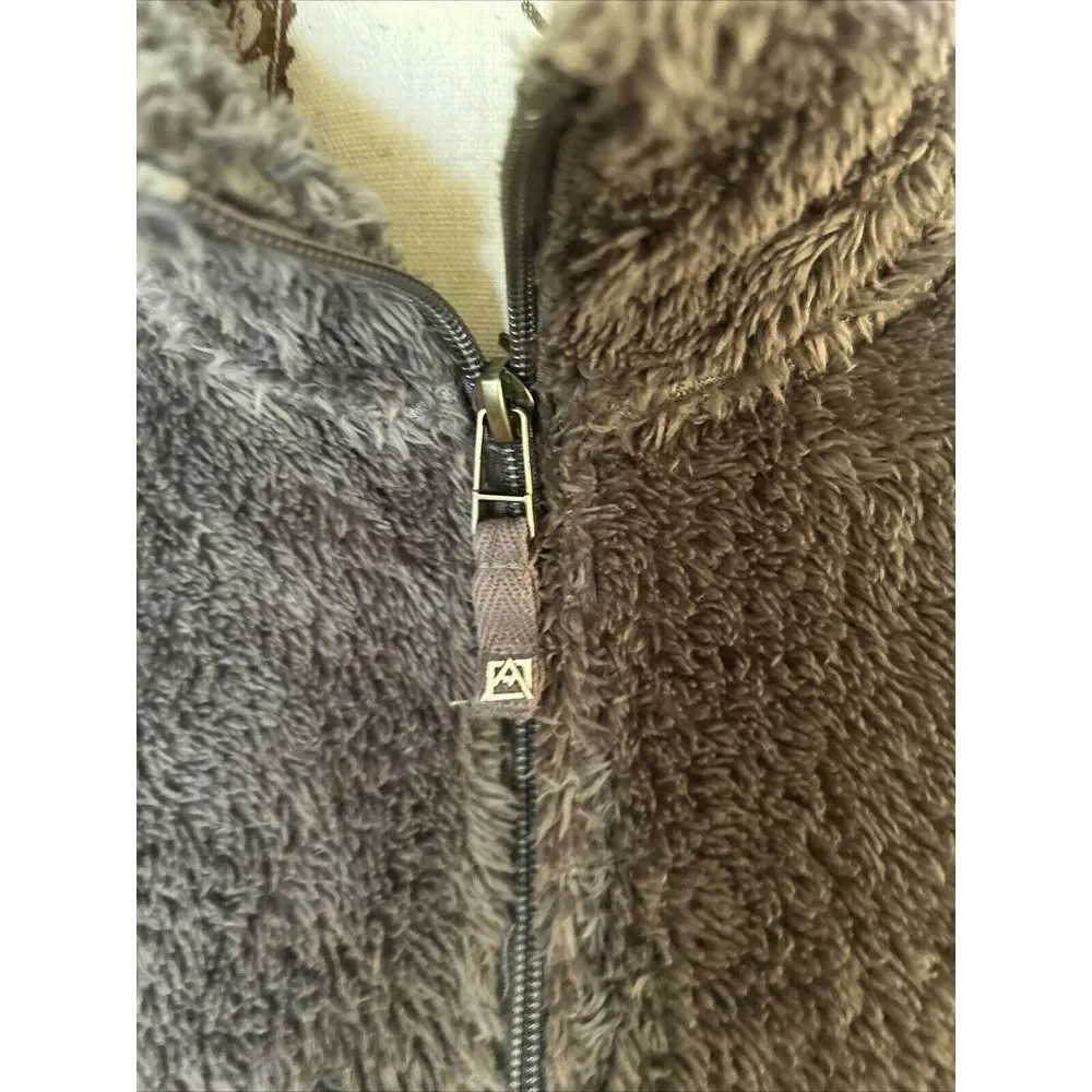 Avalanche Women's Medium Sherpa 1/4 Button‎ Gray Pullover Sweater Lg